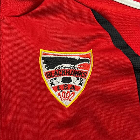 Vintage Adidas Blackhawks LSA Soccer Track Jacket Men Medium Red Full Zip - Picture 2 of 12